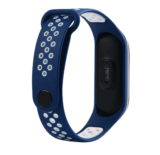 Ремінець для Mi Band 3/4 Sport (Синьо-білий)-1